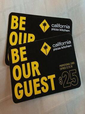 $50 Gift Card California Pizza Kitchen $25 Gift Cards
